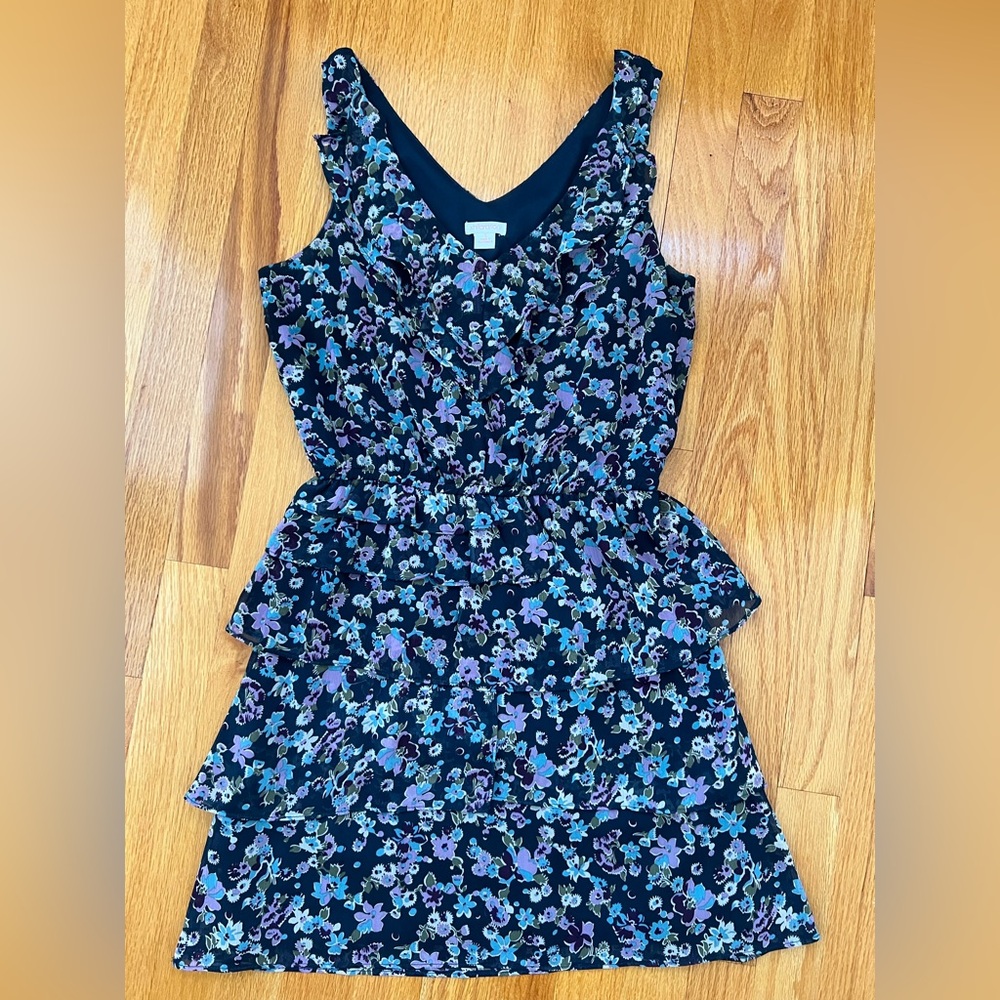 Exhilaration Blue and purple floral dress. Only worn once.